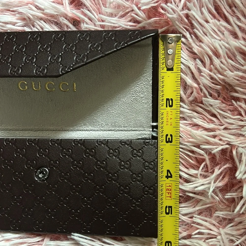 Gucci Diamond Patterned GG Black Empty Sunglasses Case Cleaning Cloth Leather